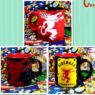 火龙肉桂Fireball威士忌WHISKY大容量陶瓷杯马克杯水杯咖啡杯潮牌