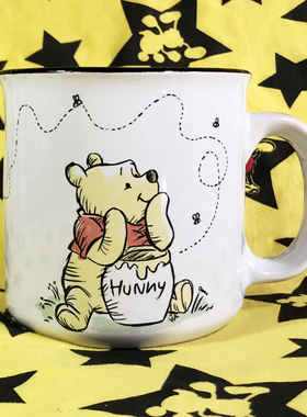 可爱卡通小熊维尼小猪皮杰水杯马克杯陶瓷杯牛奶咖啡杯子儿童杯