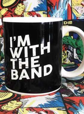 外贸原单小资黑色简约英文陶瓷水杯马克杯办公室咖啡杯实用杯子