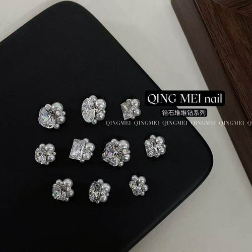 白锆石堆钻无底托美甲高品爆闪珍珠多切面指甲钻球B205-B214