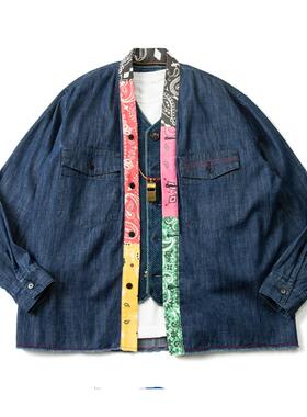 【官网5折】KAPITAL JAPA平田牛仔外套春秋男女拼接民族风宽松潮