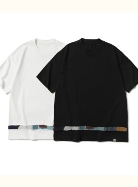 【品牌5折】KAPITAL FOG平田短袖T恤夏季男女款呢拼接棉宽松休闲