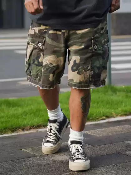 [Official Website Discount] Kapital Japa Hita Shorts Summer Unisex Camouflage Loose Casual Versatile Trendy