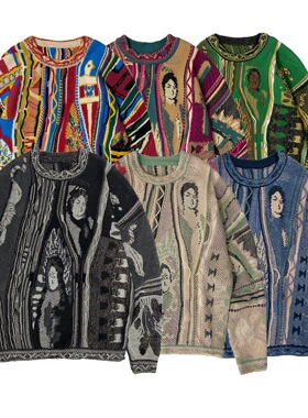 【品牌5折】KAPITAL JAPA平田男女春秋冬印花针织民族风毛衣休闲