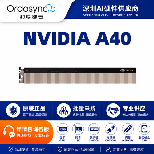 深度算力卡 英伟达 A40 48GB  服务器专业运算显卡 AI人工智能