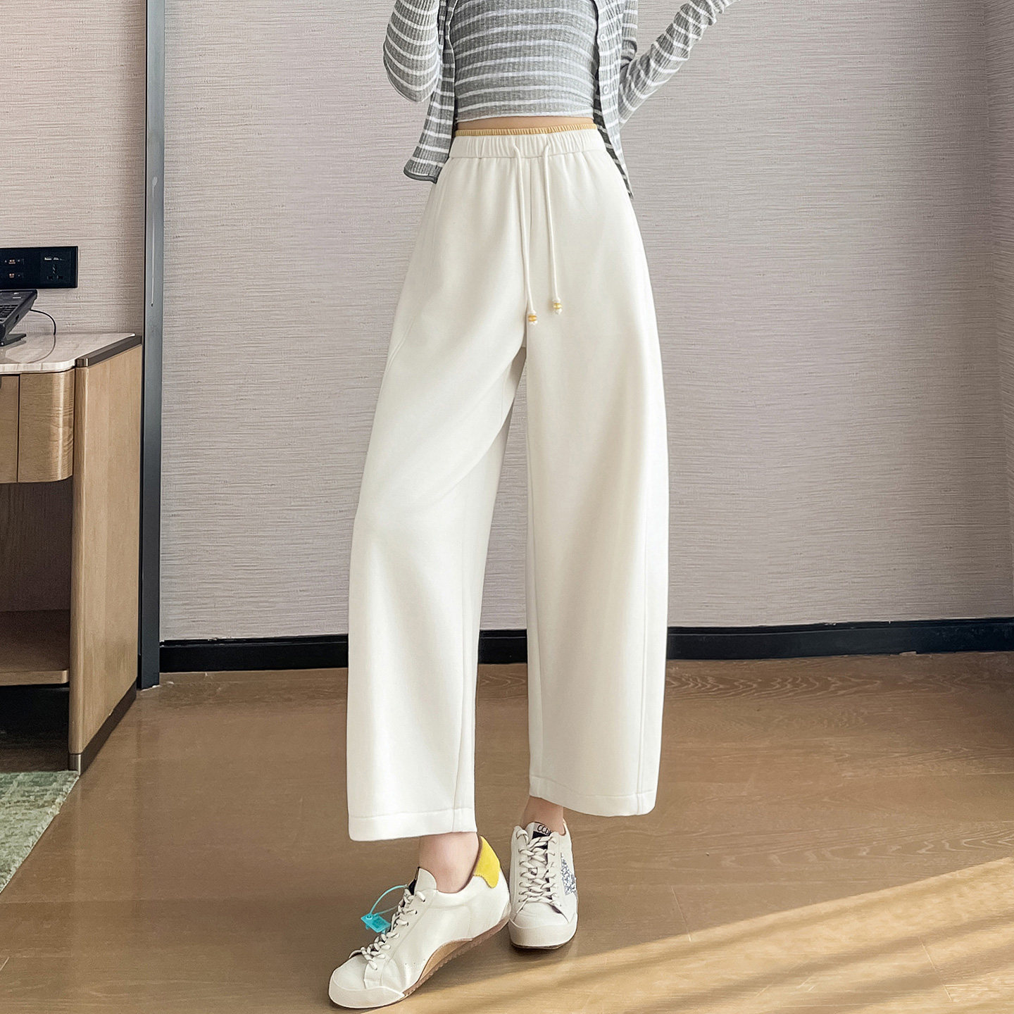 高腰气球裤女九分阔腿裤2026新款宽松显瘦小个子莫代尔直筒休闲裤,女装/女士精品,休闲裤,淘宝优惠券,粉丝福利购,淘宝优惠卷