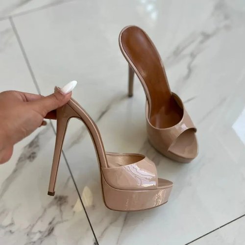圆头水台时装凉鞋法式轻奢细跟高跟鞋2025新款women sandals 16CM