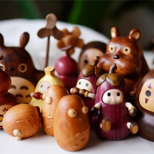 Joe 饰自用 不完美木生摆件大合集创意水果可爱香蕉小熊猫桌面装