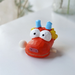 JoeX不土联名款 龙头木鱼龙运当头实木木鱼解压玩具办公桌面礼物