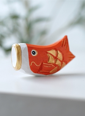 Joe的小作坊/原创好运锦鲤木雕年年有鱼发财桌面摆件祈福新年礼物