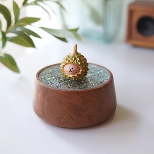 Joe 小榴莲桌面收纳可爱海棠花玻璃盖糖果瓜子盒手串首饰盒礼物