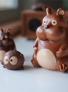 Joe/可爱鼠少爷呆萌目瞪鼠呆桌面实木可爱摆件创意礼物