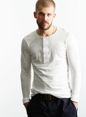 MERZ b. SCHWANEN 小天鹅 亨利领 修身 长袖T恤 德国制造102 现货