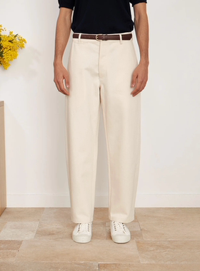 法国制造DE BONNE FACTURE男士夏季纯棉宽松阔腿中腰休闲裤