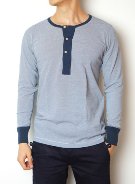 MERZ b. SCHWANEN 小天鹅 纯棉 条纹 亨利领 长袖 226 德国制造