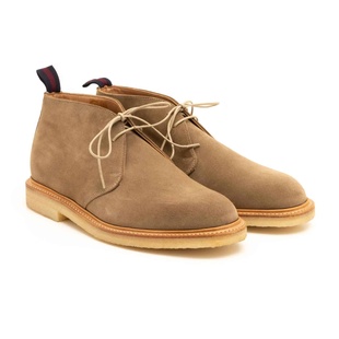 英国制造sanders Chukka百搭反绒皮复古舒适休闲系带皮鞋8763LS