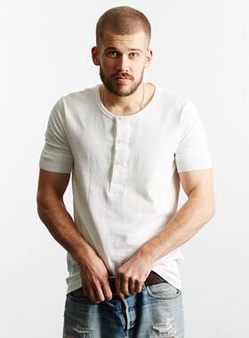 MERZ SCHWANEN德国制造小天鹅日常打底亨利领纯棉短袖T恤207现货