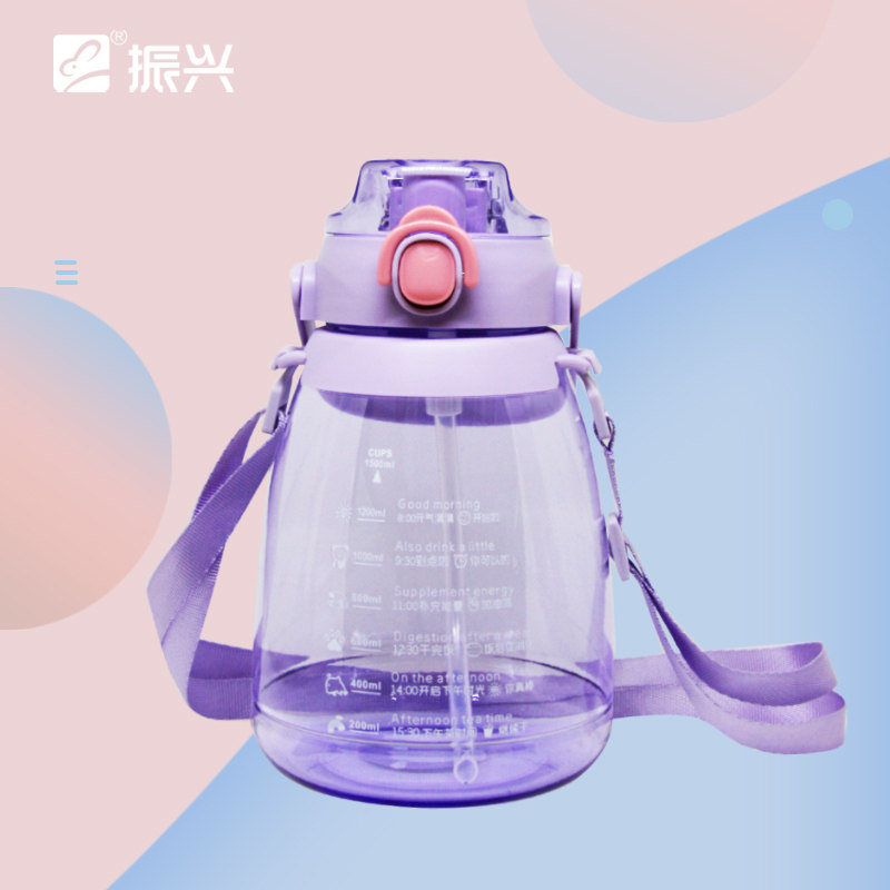 振兴牌胖敦敦双饮杯儿童学生运动水壶耐高温大容量水杯塑料吸管杯