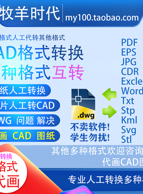 代转格式cad图纸dwg图片dxf格式3d人工sw转修改m代画x转换pdf版本