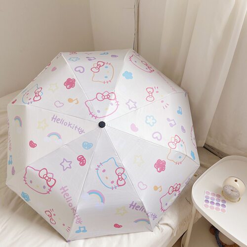 hellokitty三折全自动遮阳伞