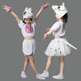 儿童小马过河演出服幼儿白龙马小马驹白马卡通动物亲子表演衣服装