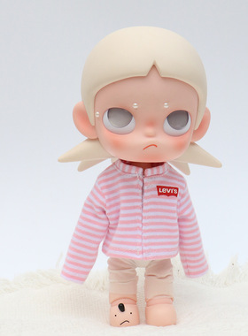 20cm娃衣长腿zsiga可动人偶嘎子姐衣服条纹休闲卫衣套装ob11娃衣