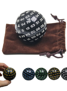 100面骰子配小袋子数字1-100跑团COC桌游mtg dnd dice色子D100