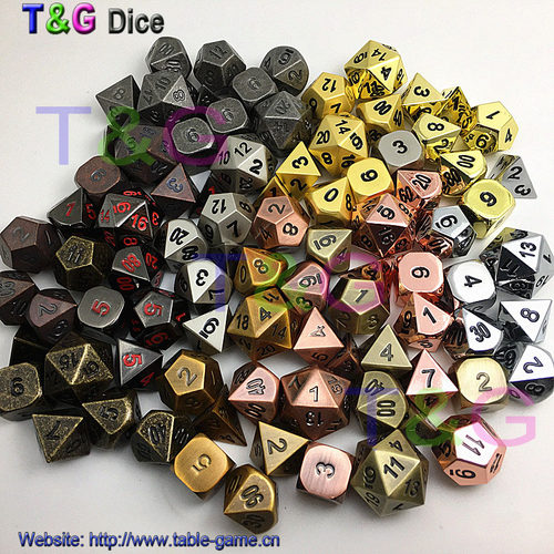 金属多面d10跑团单粒色子