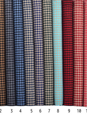 全棉复古2mm朝阳格面料 迷你小细格子手工布艺裙子衬衫布料 40825