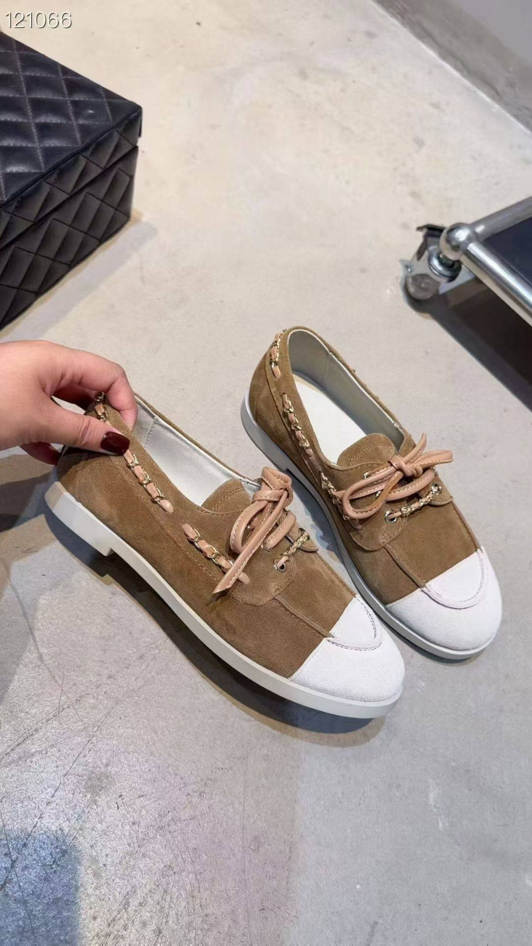 18年老店小香风金属链条豆豆鞋女2026新款乐福鞋真皮拼色平底单鞋,女鞋,乐福鞋（豆豆鞋）,淘宝优惠券,粉丝福利购,淘宝优惠卷