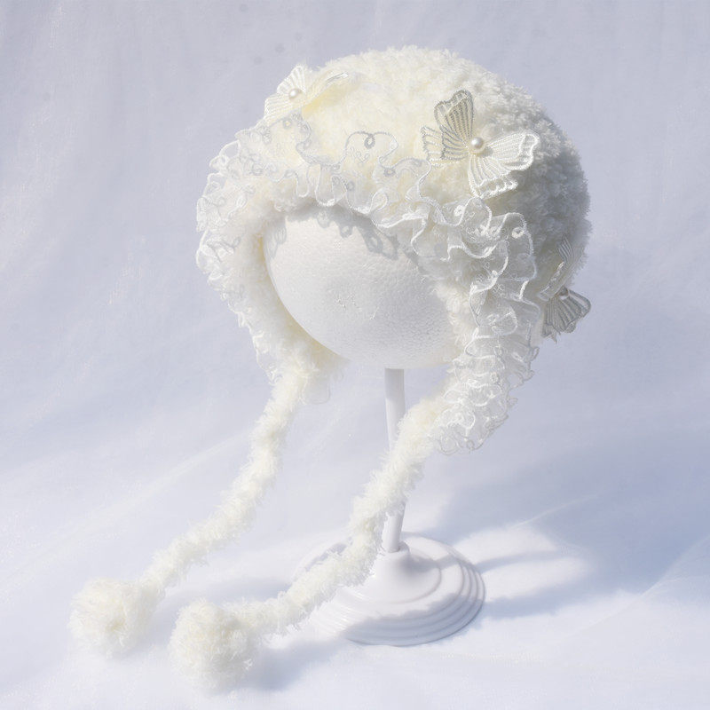 婴儿帽冬加厚保暖白色护耳帽女宝宝外出系带蝴蝶结超仙公主包脸帽,童装/婴儿装/亲子装,帽子,淘宝优惠券,粉丝福利购,淘宝优惠卷