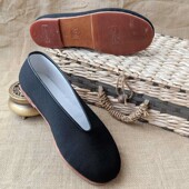 老北京布鞋 软底 牛皮底男纯手工圆口礼服呢中老年人春夏透气休闲鞋