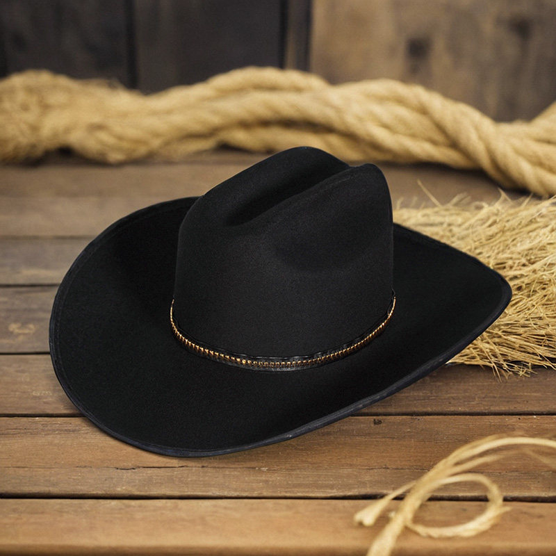 金属铆钉西部牛仔帽子美式大檐户外露营防晒酒吧派对骑马旅行摄影