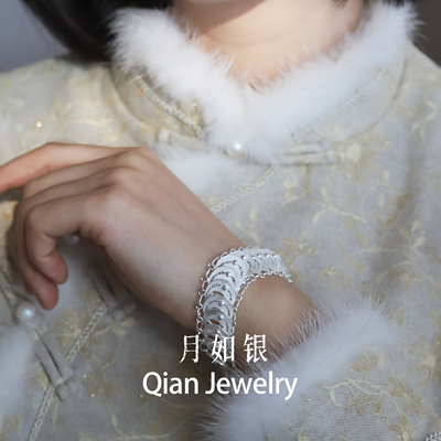 足银999纯手工宫廷风花丝手链
