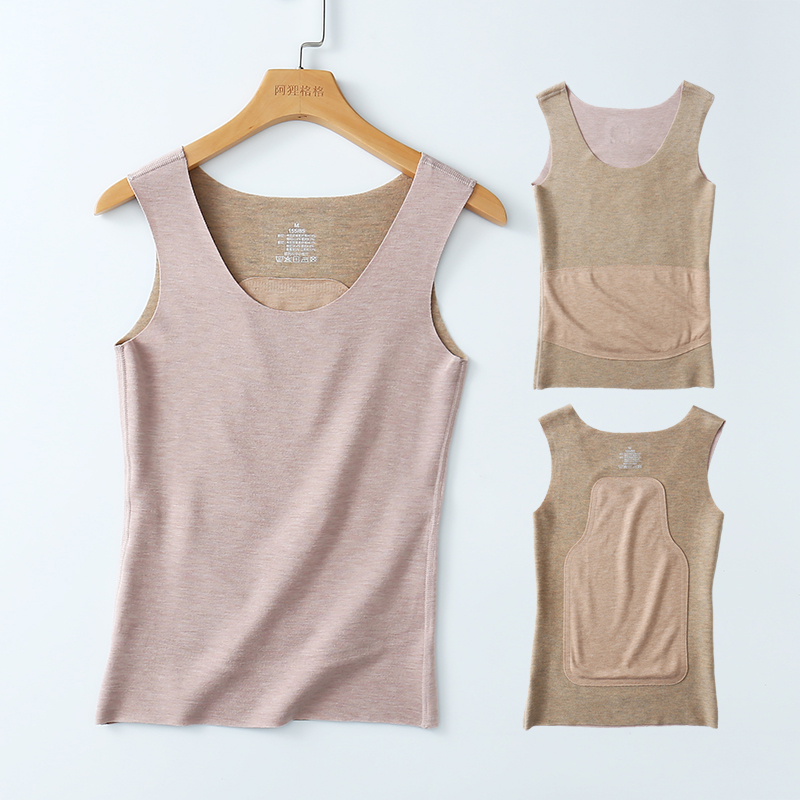 前后贴片白鸭绒羽绒纱 保暖背心女款 羊绒+蚕丝+东洋纺依翡丝