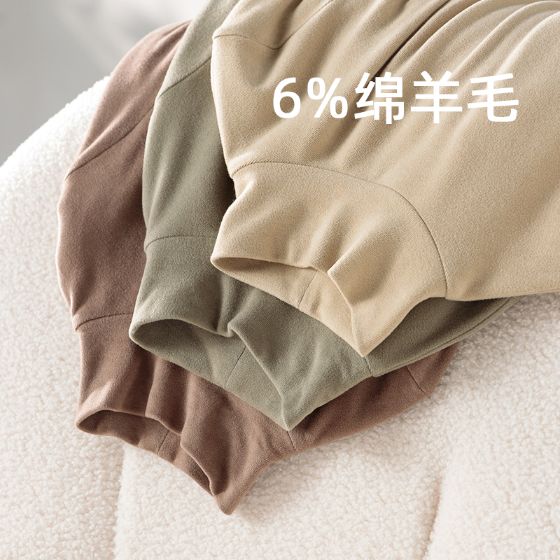 双面磨毛自发热羊毛打底衫