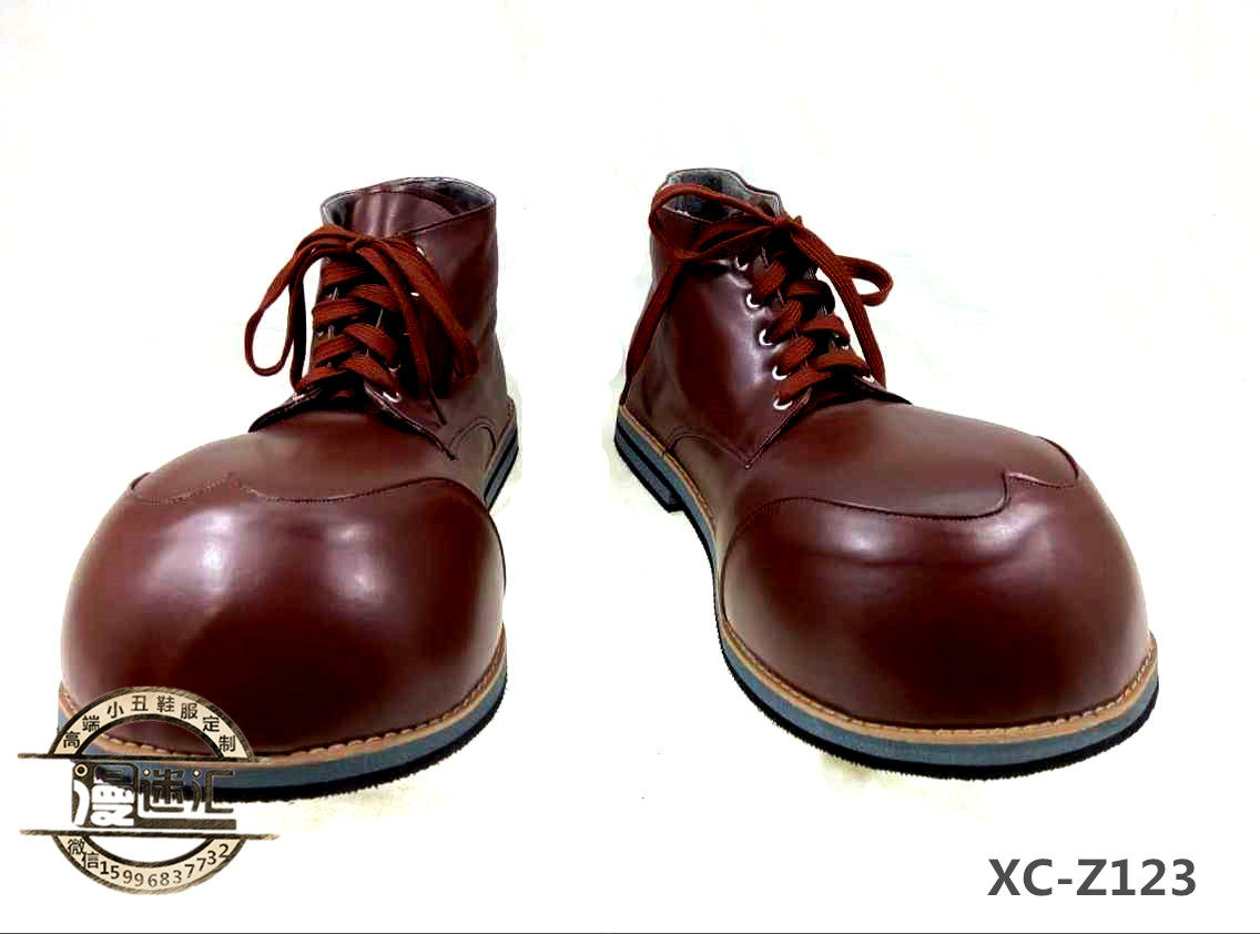 漫迷汇高端大圆头深棕系列小丑鞋clownshoe小丑角色扮演鞋XC-Z123