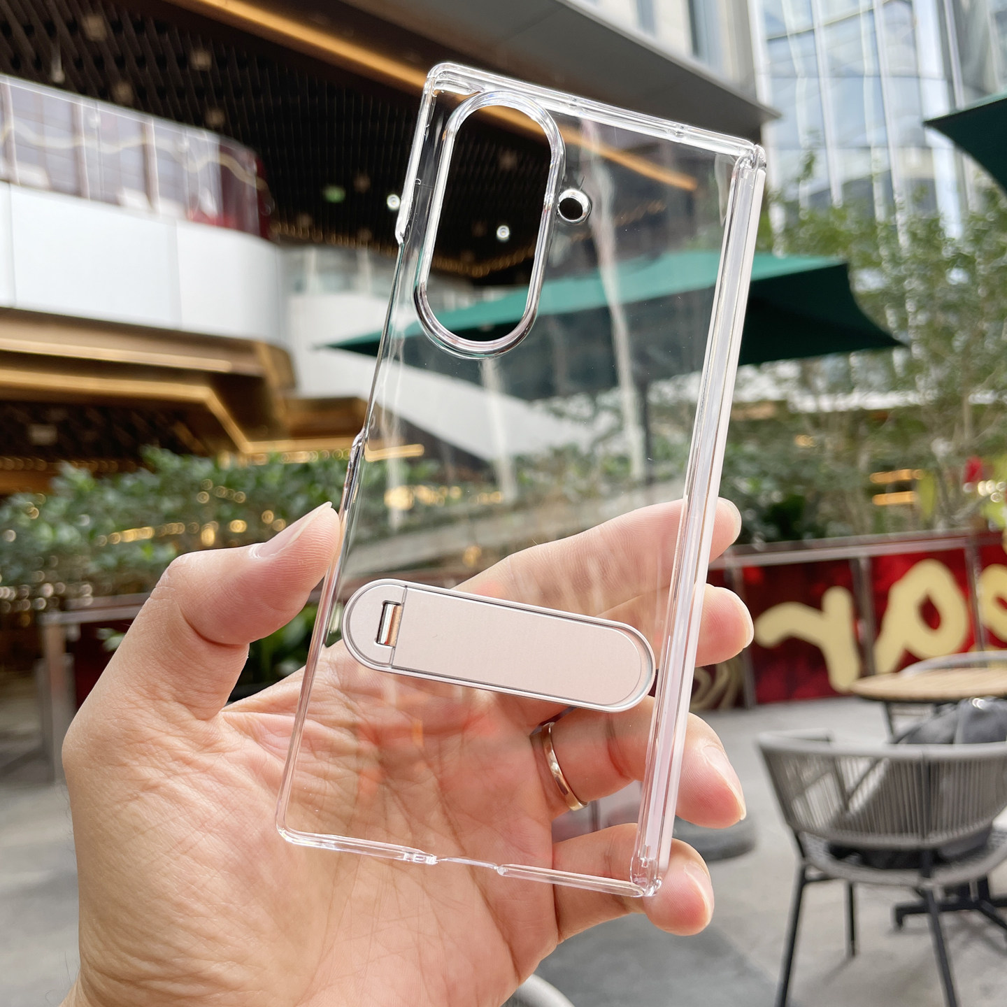 适用于三星W26心系天下手机壳Z Fold7折叠保护套透明铰链zfold7磁吸中轴硬壳金属支架超薄简约男女商务薄后壳