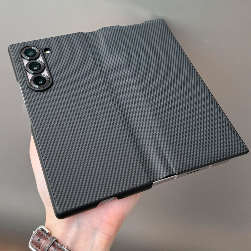 适用于三星ZFold6手机壳W25心系天下翻盖式皮套W24全包保护套磁吸zfold5碳纤维凯夫拉纹理商务Fold7男女外壳