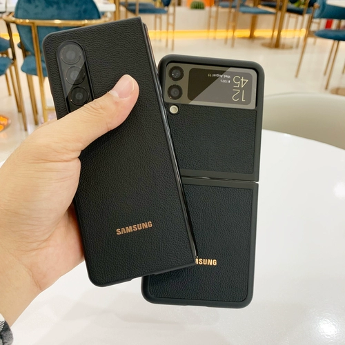 Samsung, GalaxyZFold3, чехол для телефона, оригинальный защитный чехол, 4, из натуральной кожи, складывающийся экран