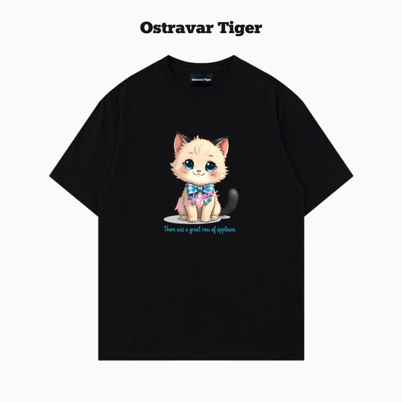 专柜2026新款Ostravar Tiger手绘宽松卡通印花男女款纯棉短袖t恤