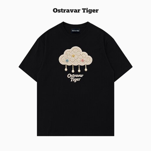 专柜授权Ostravar Tiger 手绘宽松卡通印花情侣男女款纯棉短袖t恤
