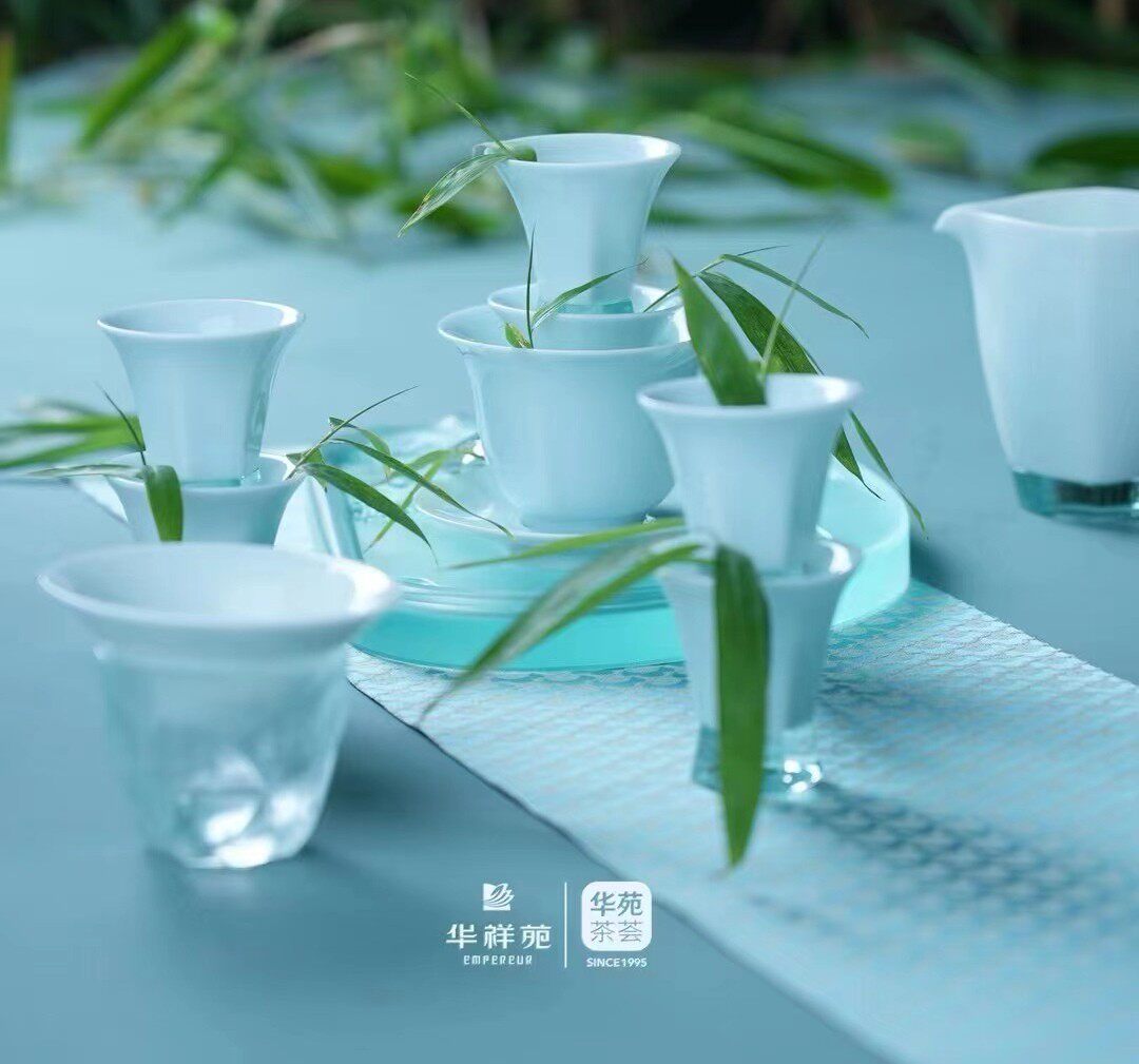 聚名茶华苑茶荟春华13头茶具华祥苑茶具家用龙井绿茶配套精致茶具