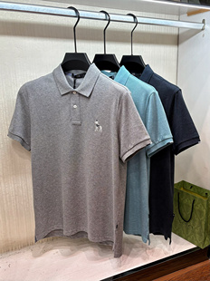 夏季新品哈家皇冠狗短袖T恤男士翻领纯棉商务休闲简约时尚POLO衫