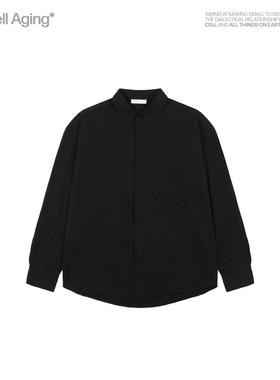 Cell Aging* 25新款男女同款百搭黑色日常纯棉休闲翻领长袖衬衫