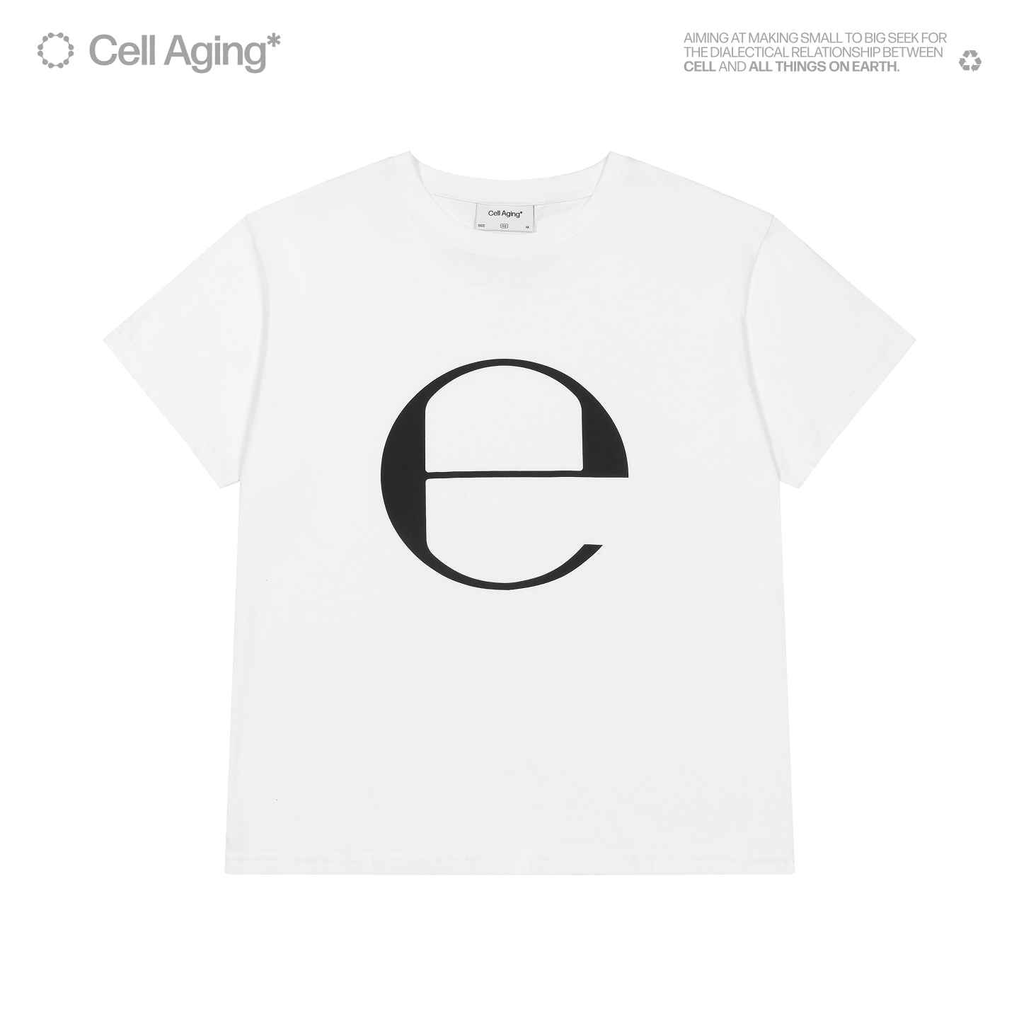 CELL AGING 字母E图形印花 夏季短款轻薄柔软短袖T恤