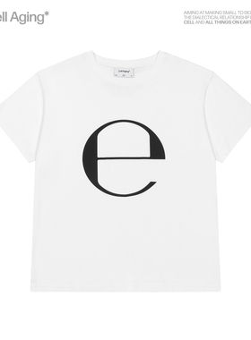 CELL AGING 字母E图形印花 夏季短款轻薄柔软短袖T恤