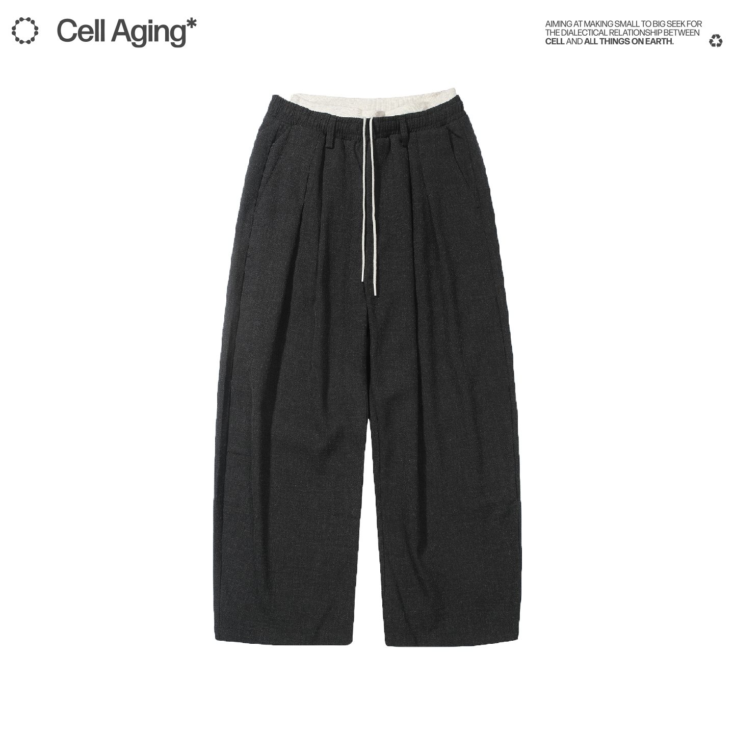 CELLAGING宽松调节腰头西裤
