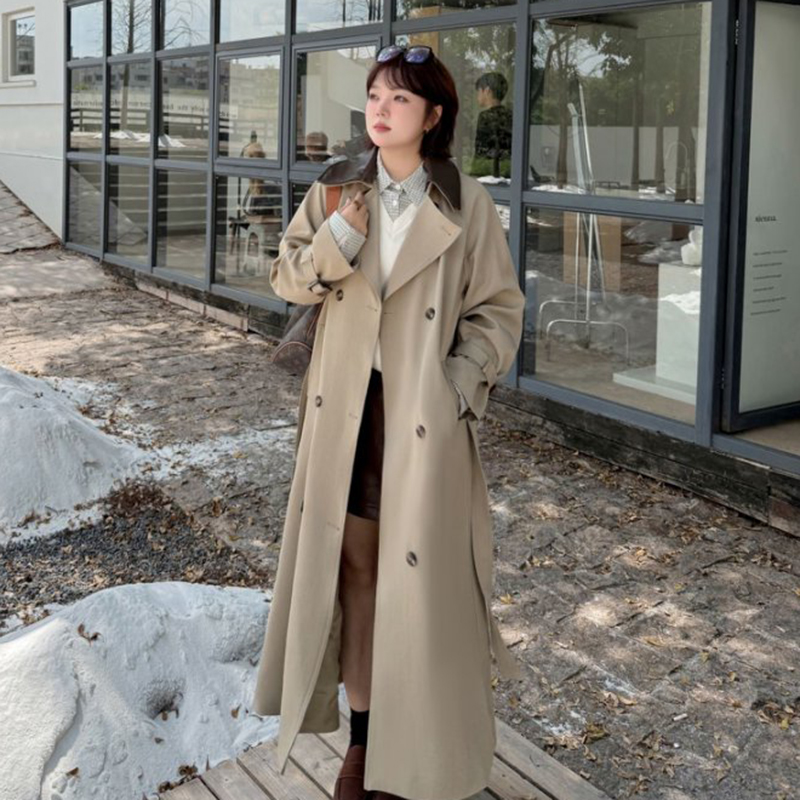 胖mm大码女装韩版宽松风衣外套