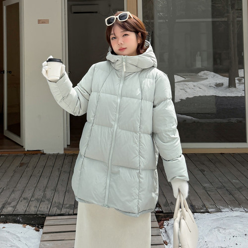 胖mm大码女装保暖中长款羽绒服
